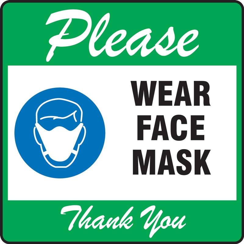 Carpet Decal: Please Wear Face Mask Thank You (MFC110BU)