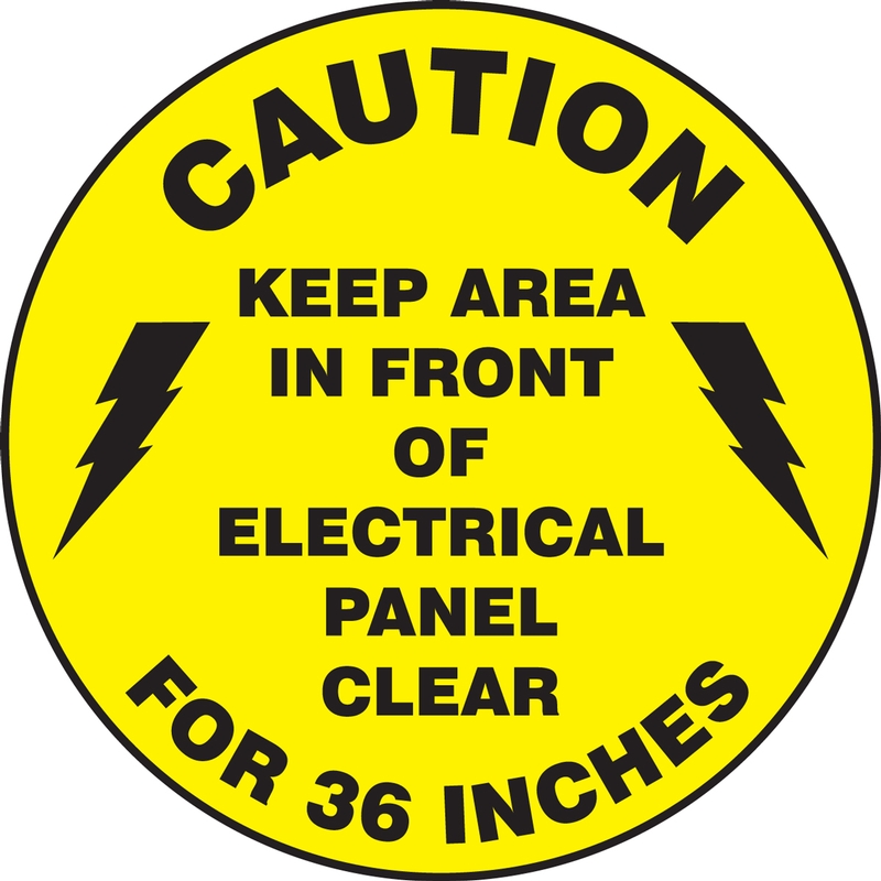 Caution Keep Area In Front of Electrical Panel Clear For 36 Inches