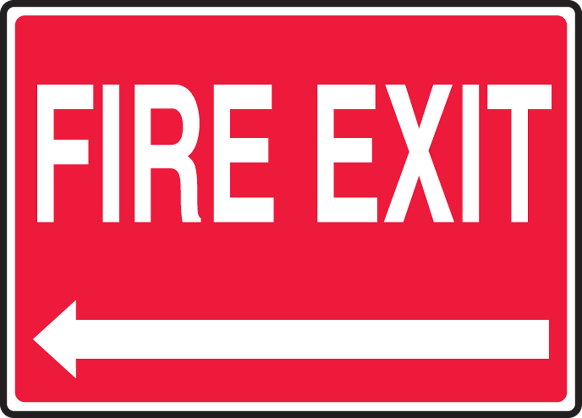 FIRE EXIT (LEFT ARROW)