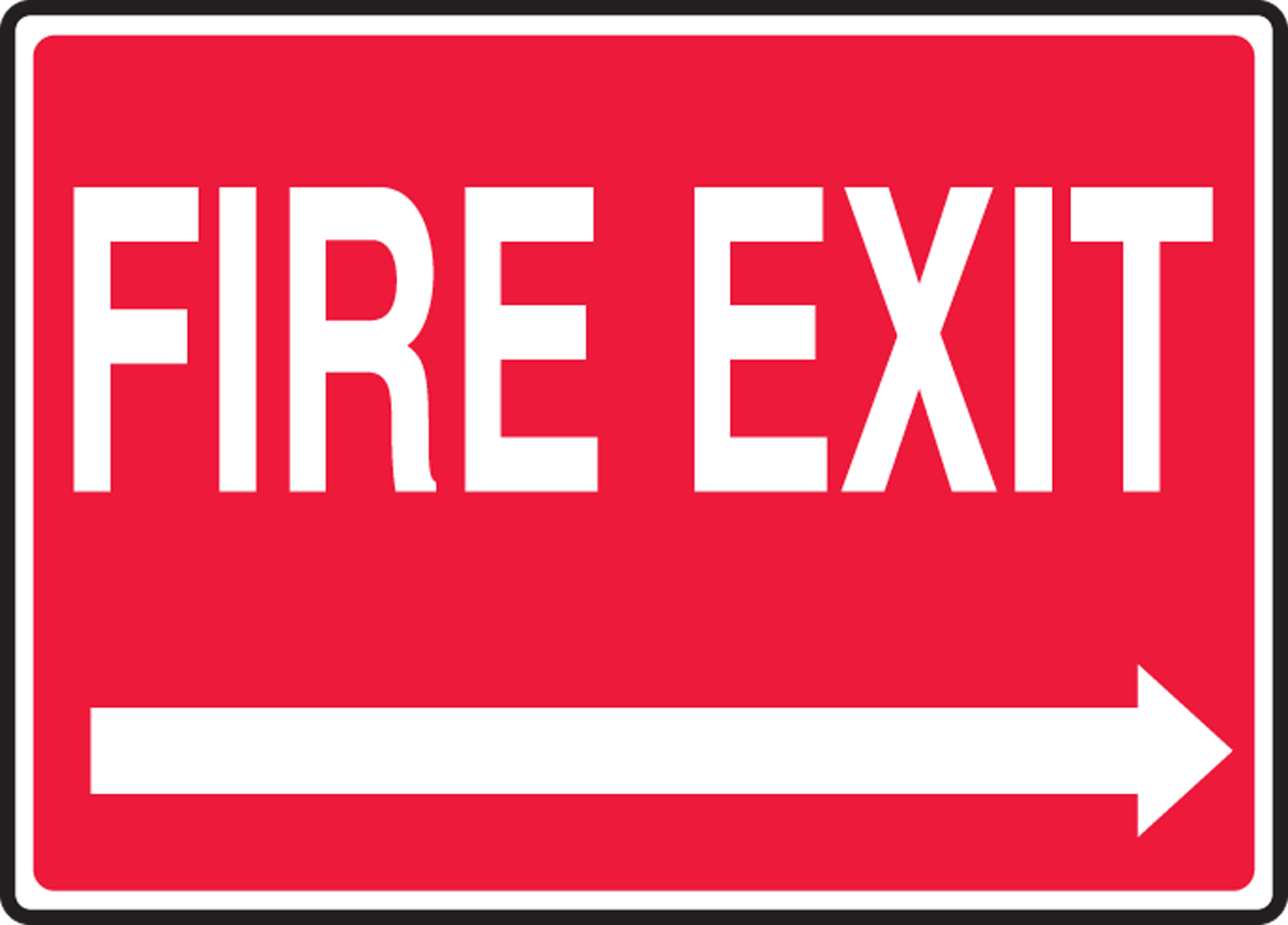 FIRE EXIT (RIGHT ARROW)