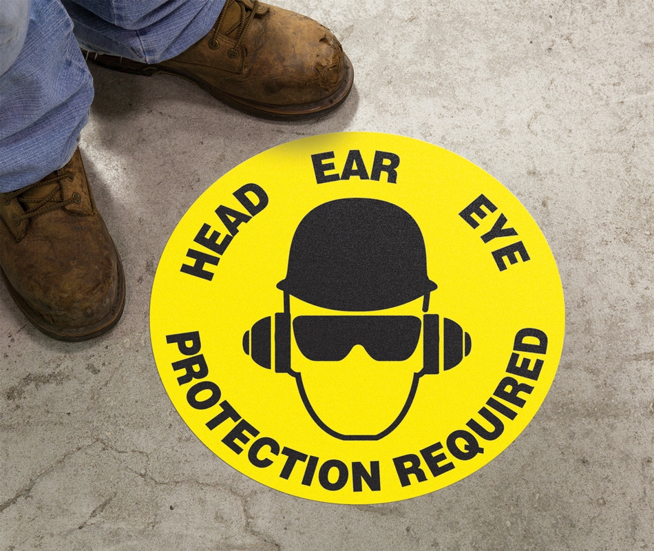 HEAD EAR EYE PROTECTION REQUIRED (W/ GRAPHIC)