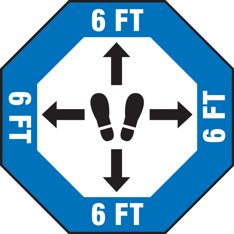 Slip-Gard™ Floor Sign: 6 FT Footprint Image
