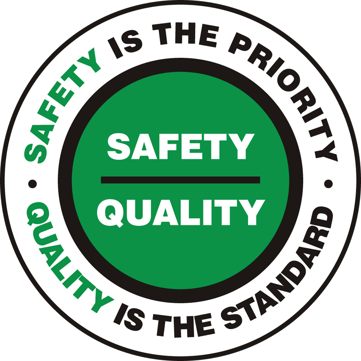 Plant & Facility, Legend: SAFETY IS THE PRIORTY QUALITY IS THE STANDARD