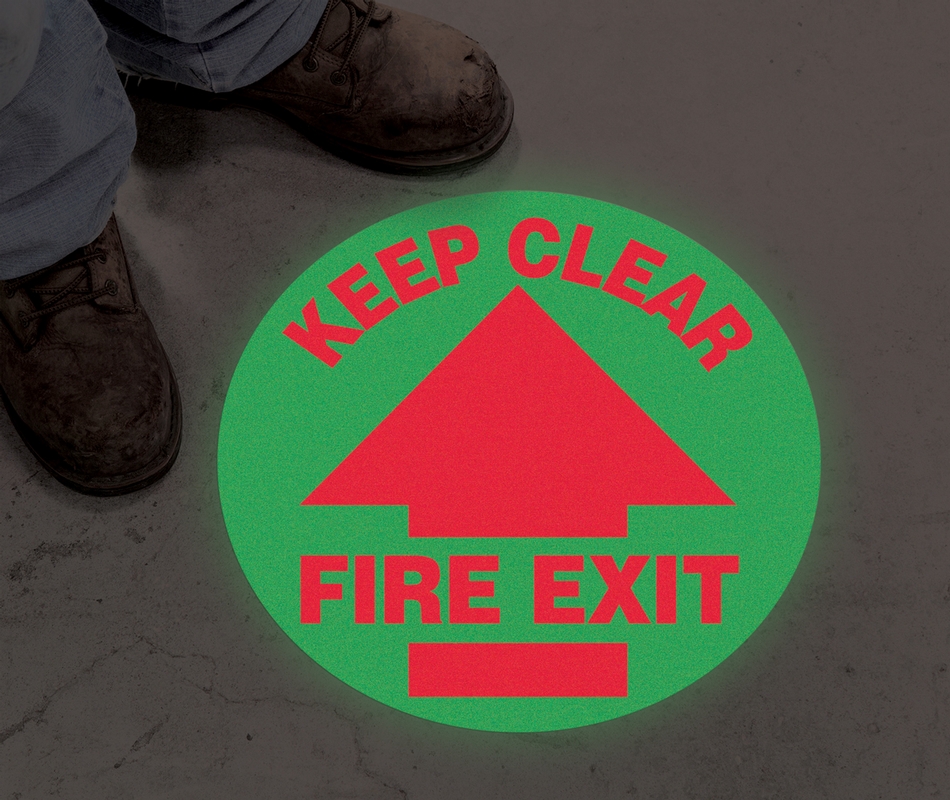 KEEP CLEAR FIRE EXIT (GLOW)