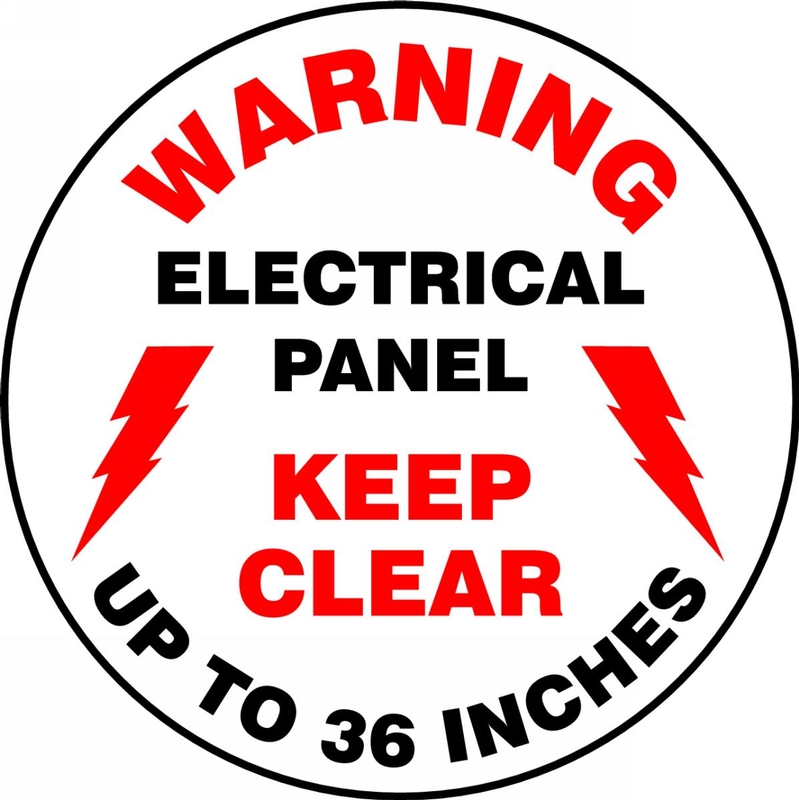 Plant & Facility, Legend: WARNING ELECTRICAL PANEL KEEP CLEAR UP TO 36 INCHES