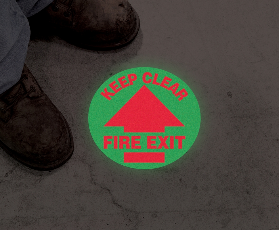 KEEP CLEAR FIRE EXIT (GLOW)