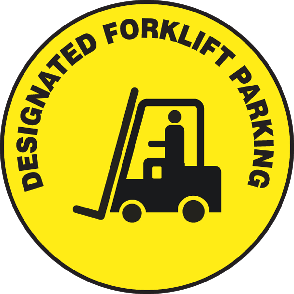 Safety Sign, Legend: DESIGNATED FORKLIFT PARKING W/GRAPHIC