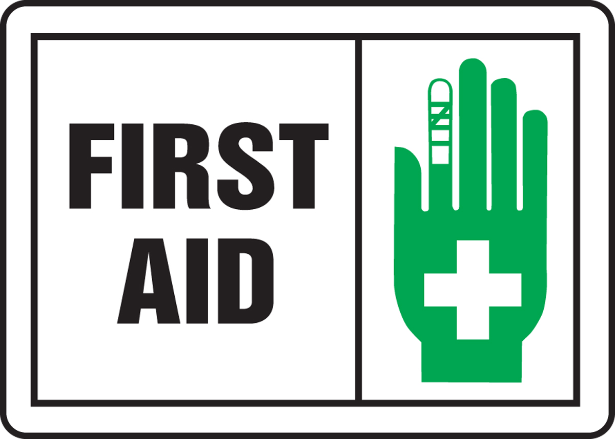 Accuform CU-41791First Aid Station Sign with Graphic Standard Green On White 