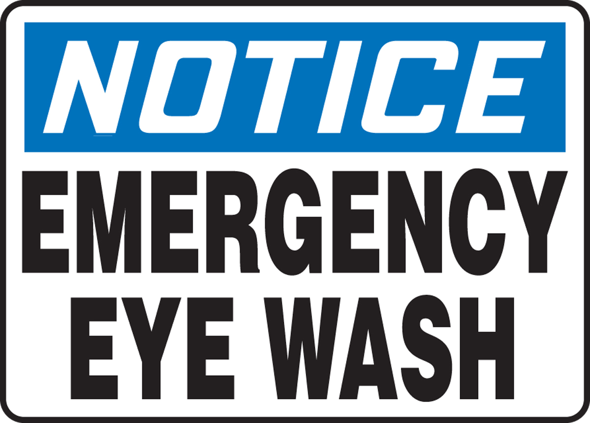 Emergency Eye Wash OSHA Notice Safety Sign MFSD805