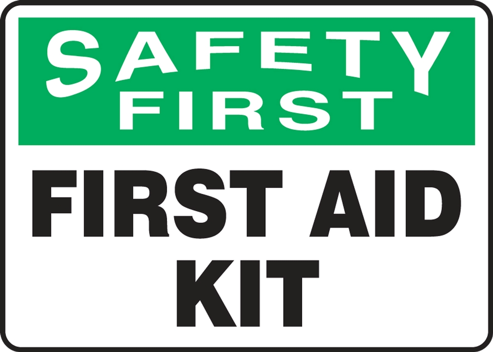 OSHA Sign First Aid Kit with Down Made in the USA 