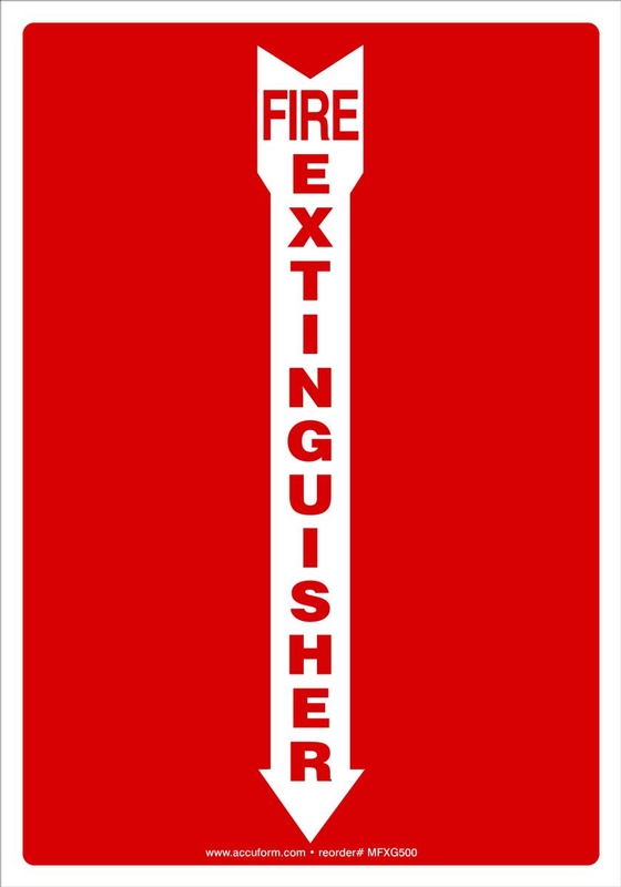 Safety Sign, Legend: FIRE EXTINGUISHER (ARROW)