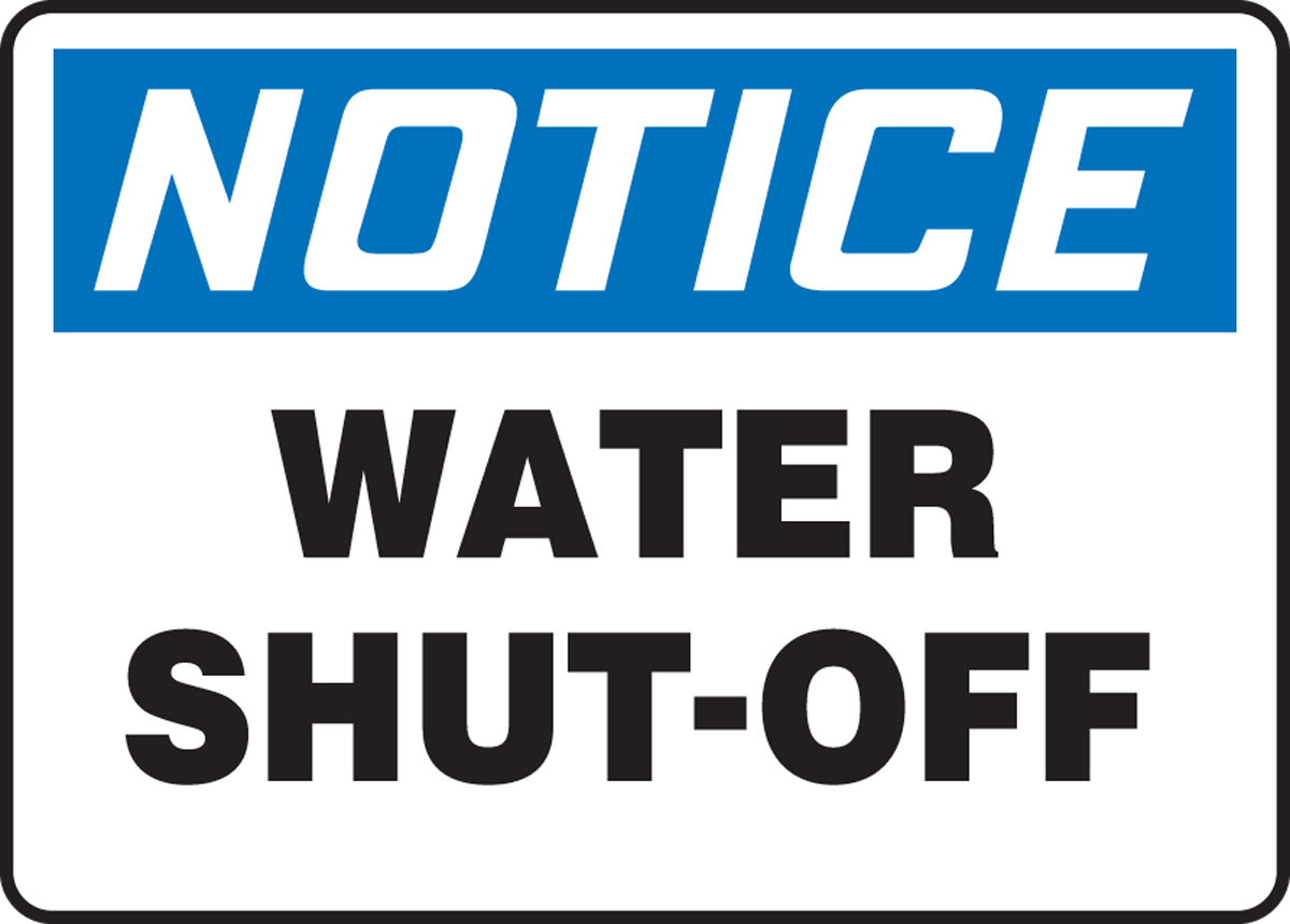 LegendWater Main Shut-Off SmartSign Plastic Sign Red on White 10 High X 14 Wide 