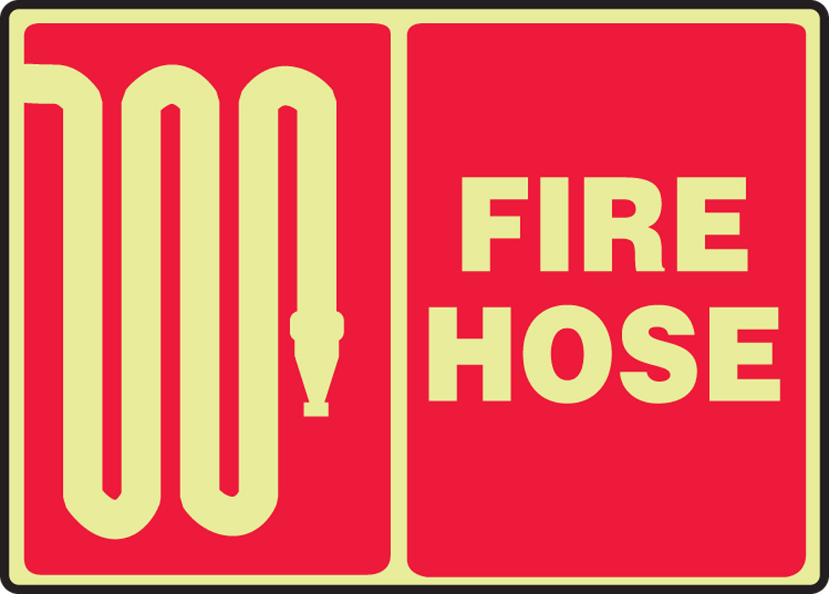 Fire Hose (Symbol) Glow Safety Sign MLFX583