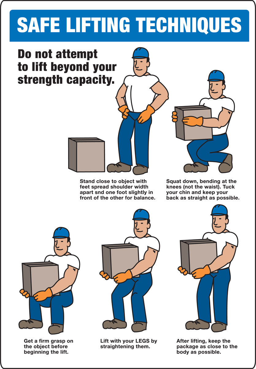 Safe Lifting Techniques Safety Sign MGNF512