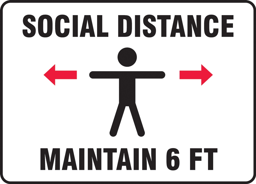 6 feet apart on sale signs