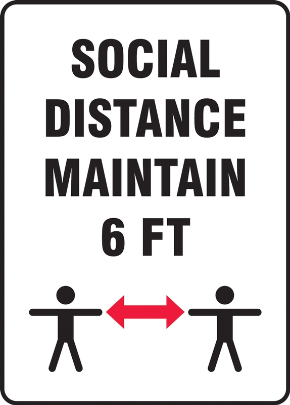 Notice Keep Social Distancing at Least 6 Feet for Safety Aluminum Metal Sign 
