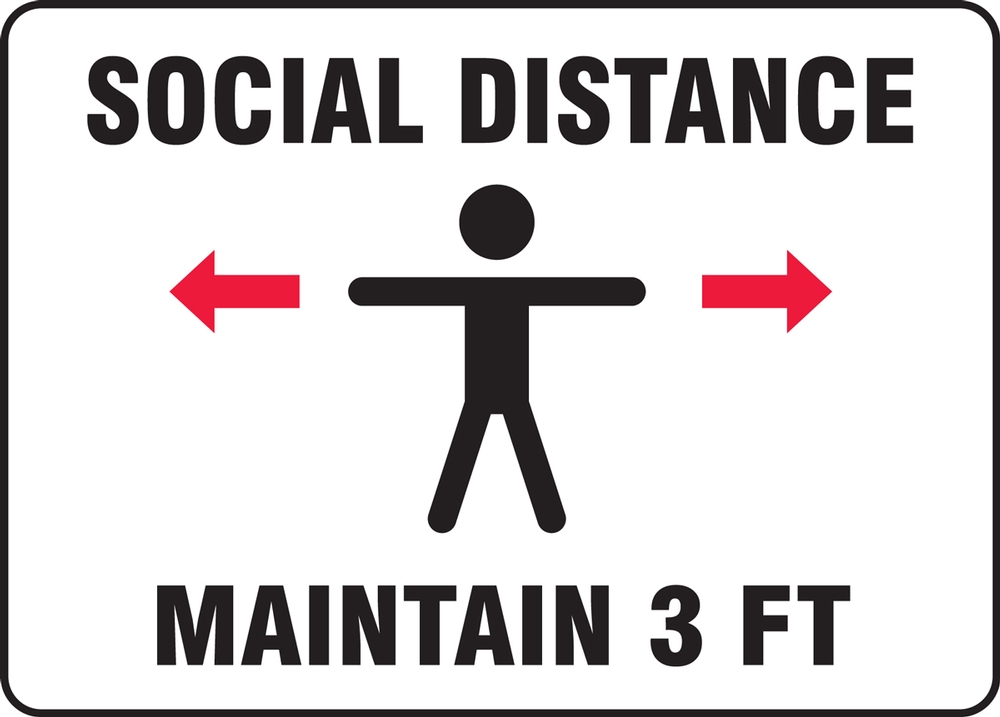 Social Distance Maintain 3 FT