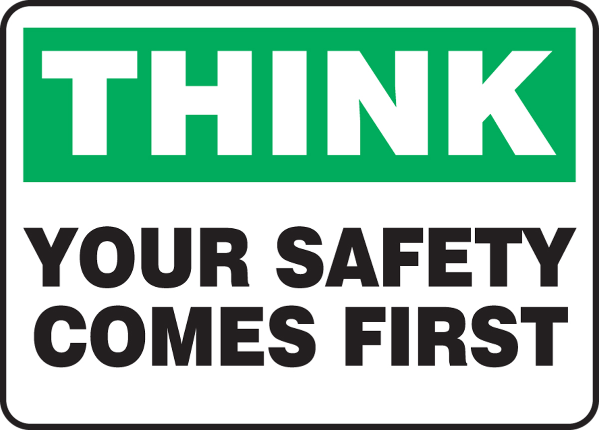 Green/Black on White LegendTHINK SAFETY FIRST 10 Length x 14 Width x 0.004 Thickness Accuform Signs 10 Length x 14 Width x 0.004 Thickness LegendTHINK SAFETY FIRST Accuform MGNF940VS Adhesive Vinyl Safety Sign 
