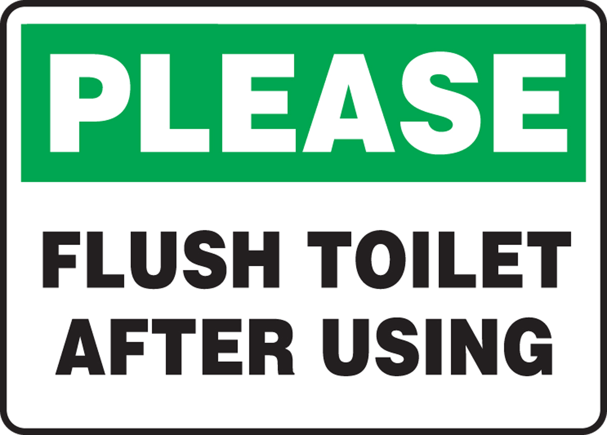 Please Flush Toilet After Using Housekeeping Safety Sign Mhsk970