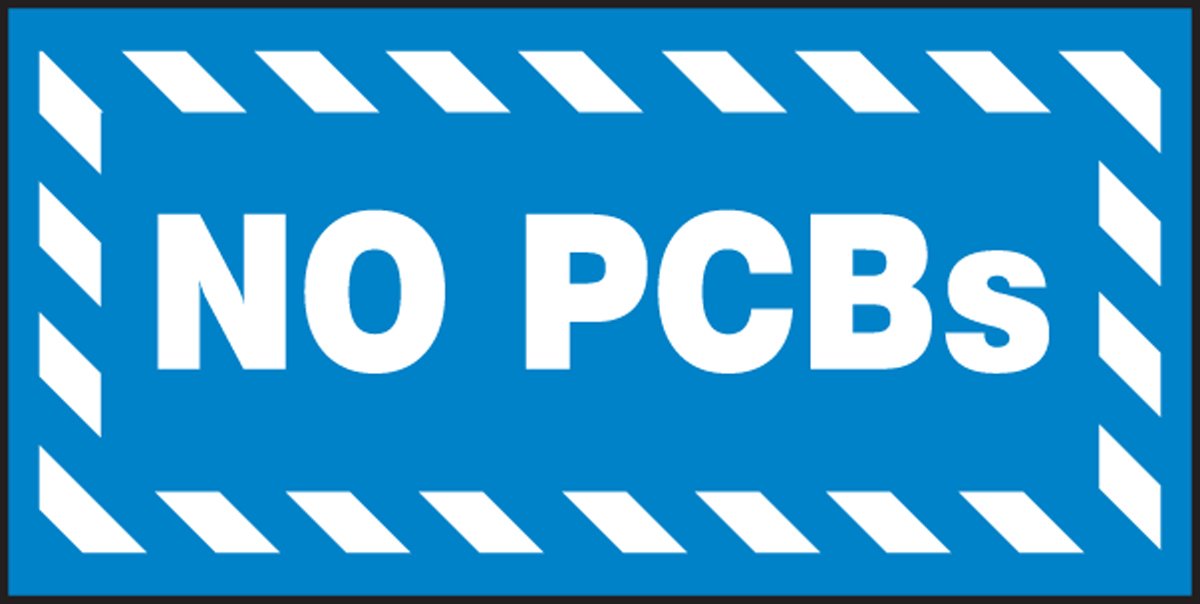 Safety Label, Legend: NO PCBs