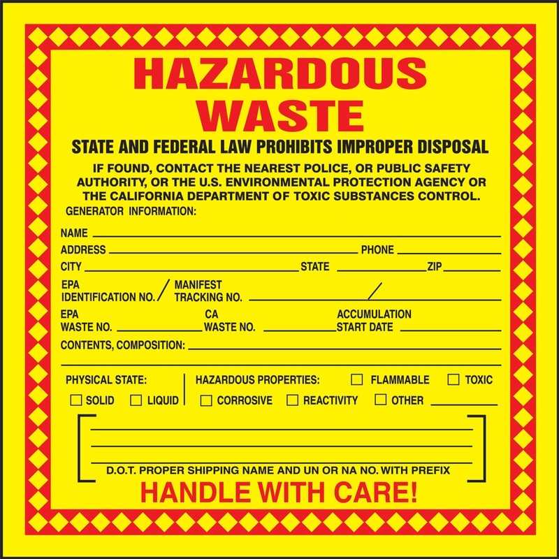 Hazardous Waste Label