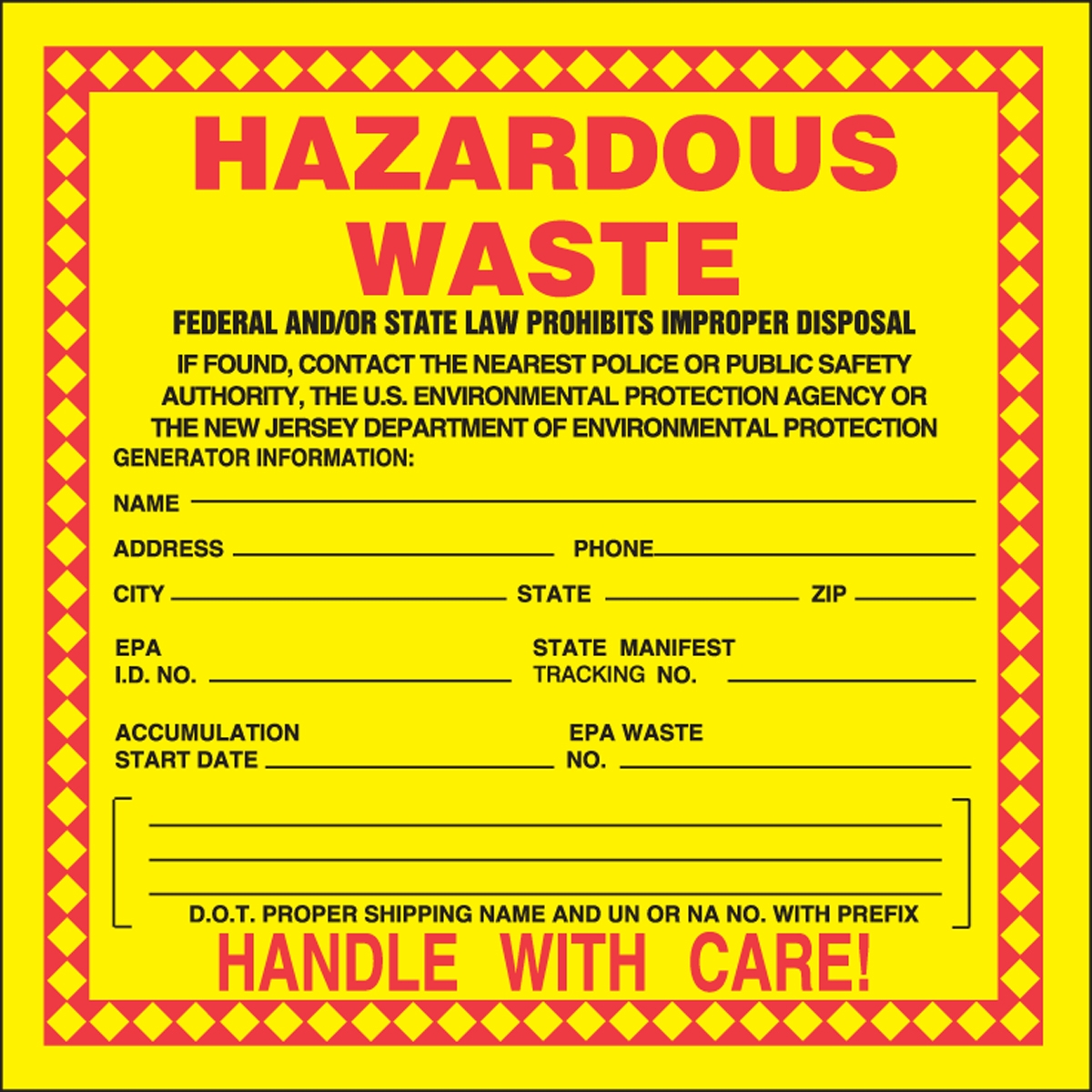 HAZARDOUS WASTE (NEW JERSEY)