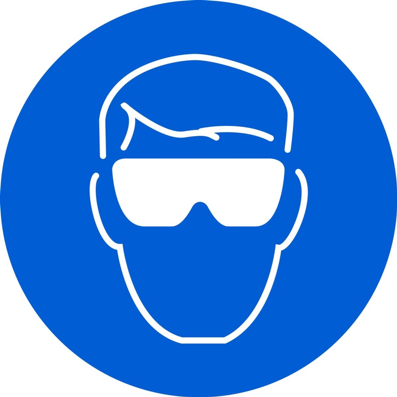 Safety Sign, Legend: WEAR EYE PROTECTION