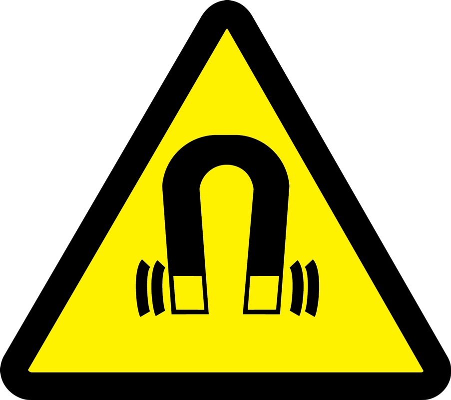 Safety Sign, Legend: (STRONG MAGNETIC FIELD HAZARD)
