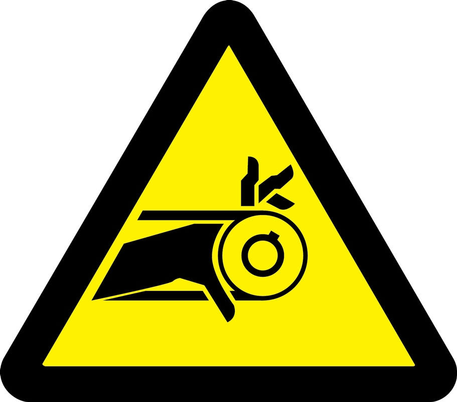 Safety Sign, Legend: (BELT DRIVE ENTANGLEMENT HAZARD)