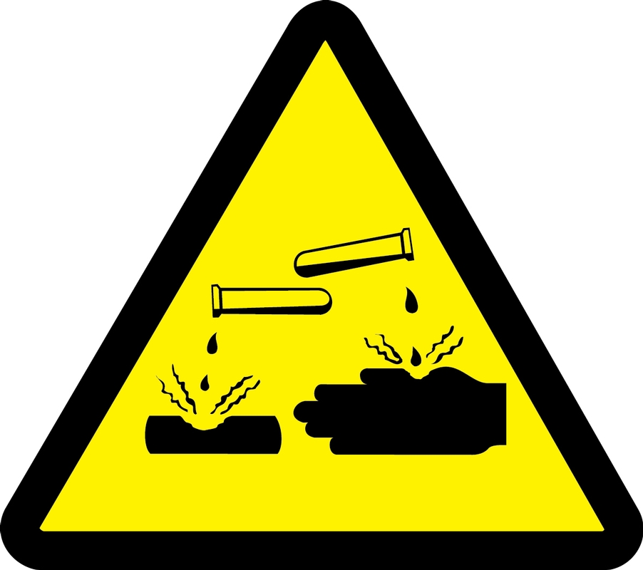 Safety Sign, Legend: (CORROSIVE/ACID HAZARD)