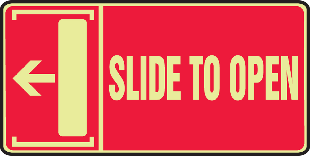 SLIDE TO OPEN (W/GRAPHIC) (ARROW LEFT) (GLOW)