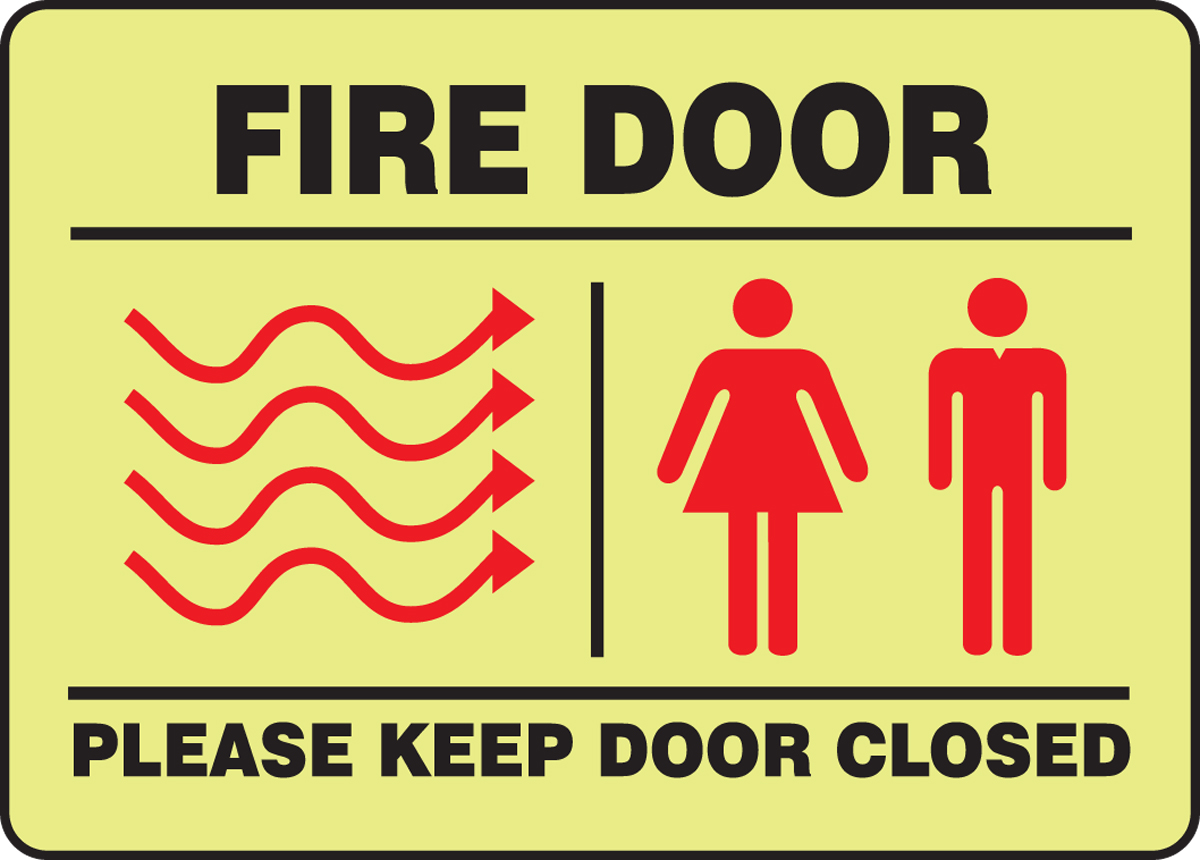 FIRE DOOR PLEASE KEEP DOOR CLOSED (GLOW)