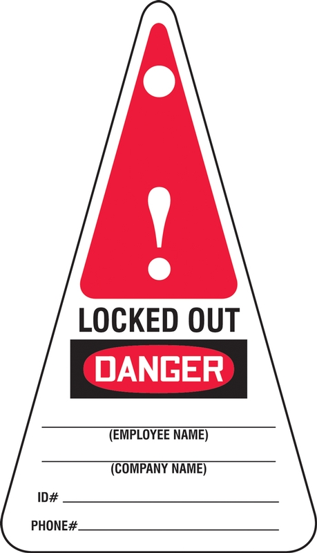 Safety Tag, Header: DANGER, Legend: Danger Locked Out