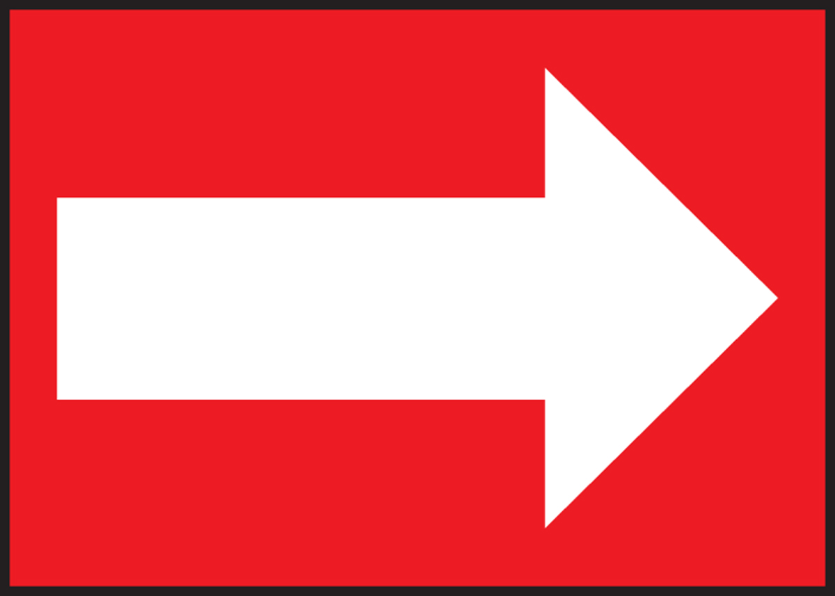 Safety Sign, Legend: (ARROW)