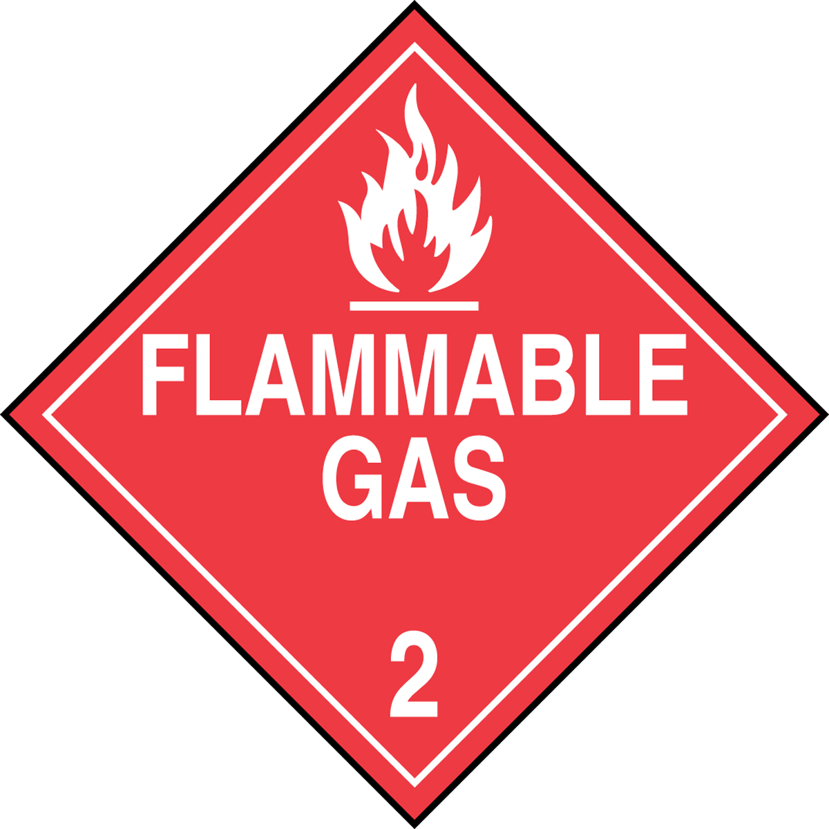 DOT Placard: Hazard Class 2 - Gases (Flammable Gas)