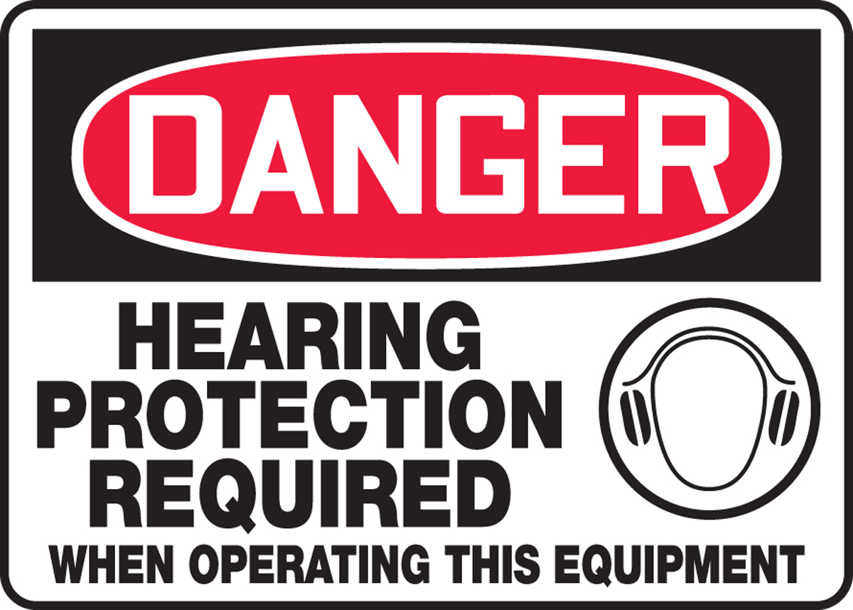 LegendCAUTION HEARING PROTECTION REQUIRED WHILE EQUIPMENT IS OPERATING 7 Length x 10 Width x 0.004 Thickness Black on Yellow Accuform MPPE431VS Adhesive Vinyl Safety Sign
