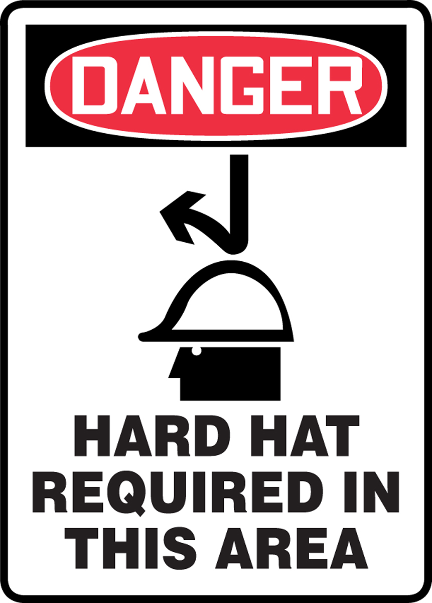 HARD HAT REQUIRED IN THIS AREA (W/GRAPHIC)