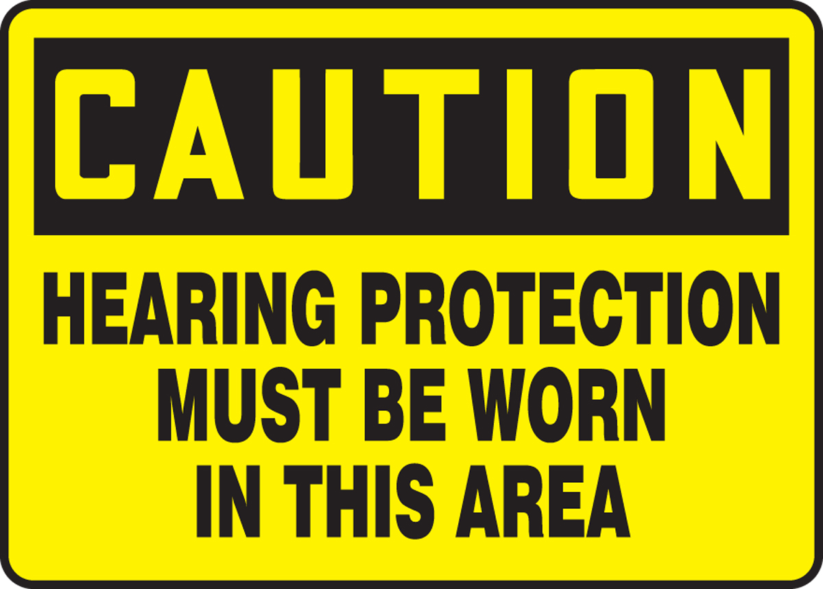 EAR PROTECTION MUST BE WORN Safety Sticker Sign 300x75mm Pack of 10 703 