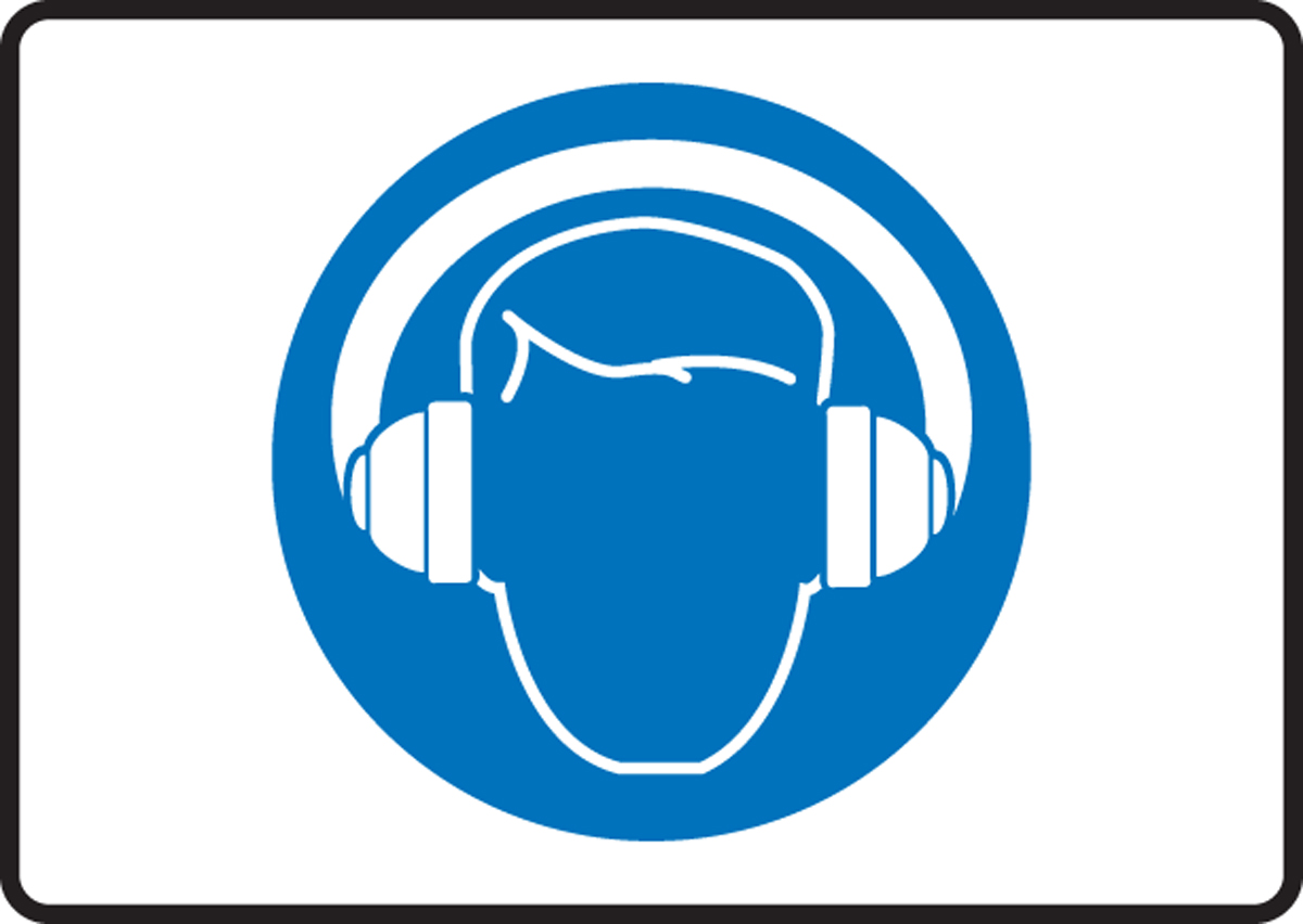 Wear ear protection symbol Mandatory Sign 100 x 100 mm Safety Signs 