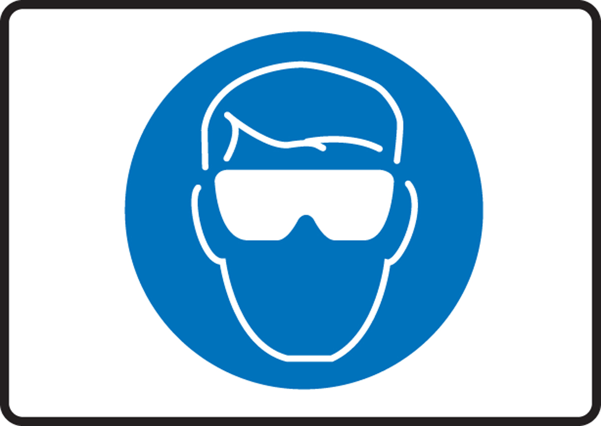 Eye Protection Must be Worn PPE Goggles Glasses Safety Sticker Plastic Metal 