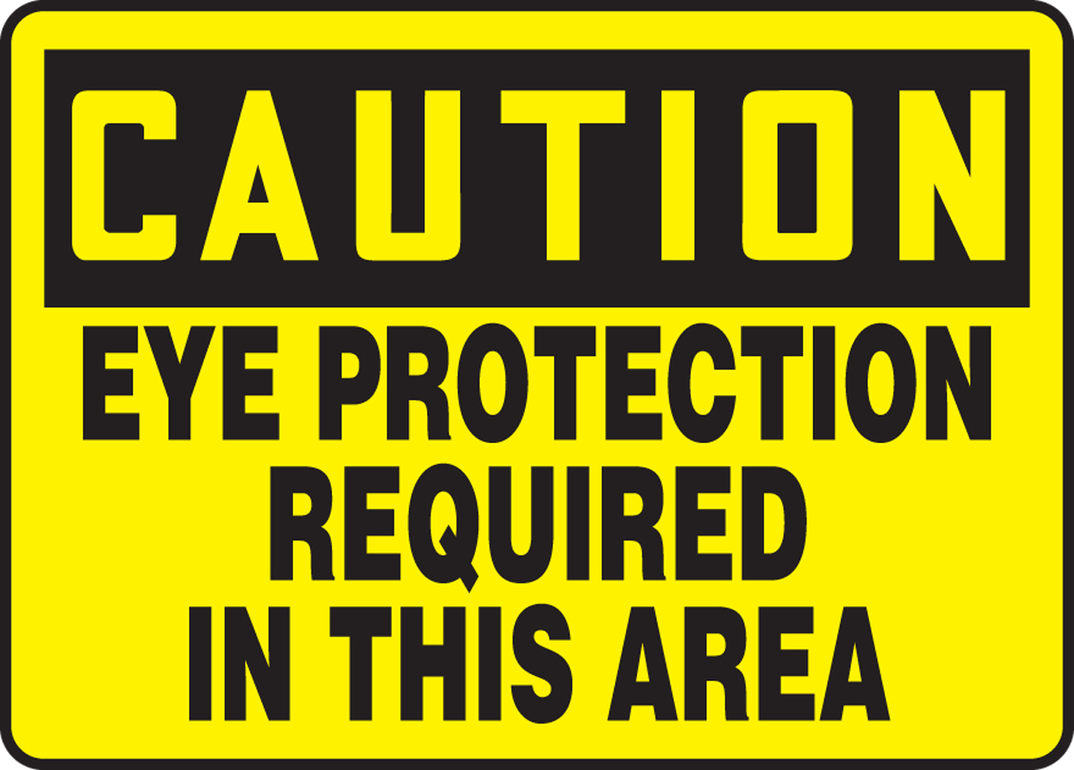 10" x 14" OSHA Safety Sign Goggles Required Caution Sign 