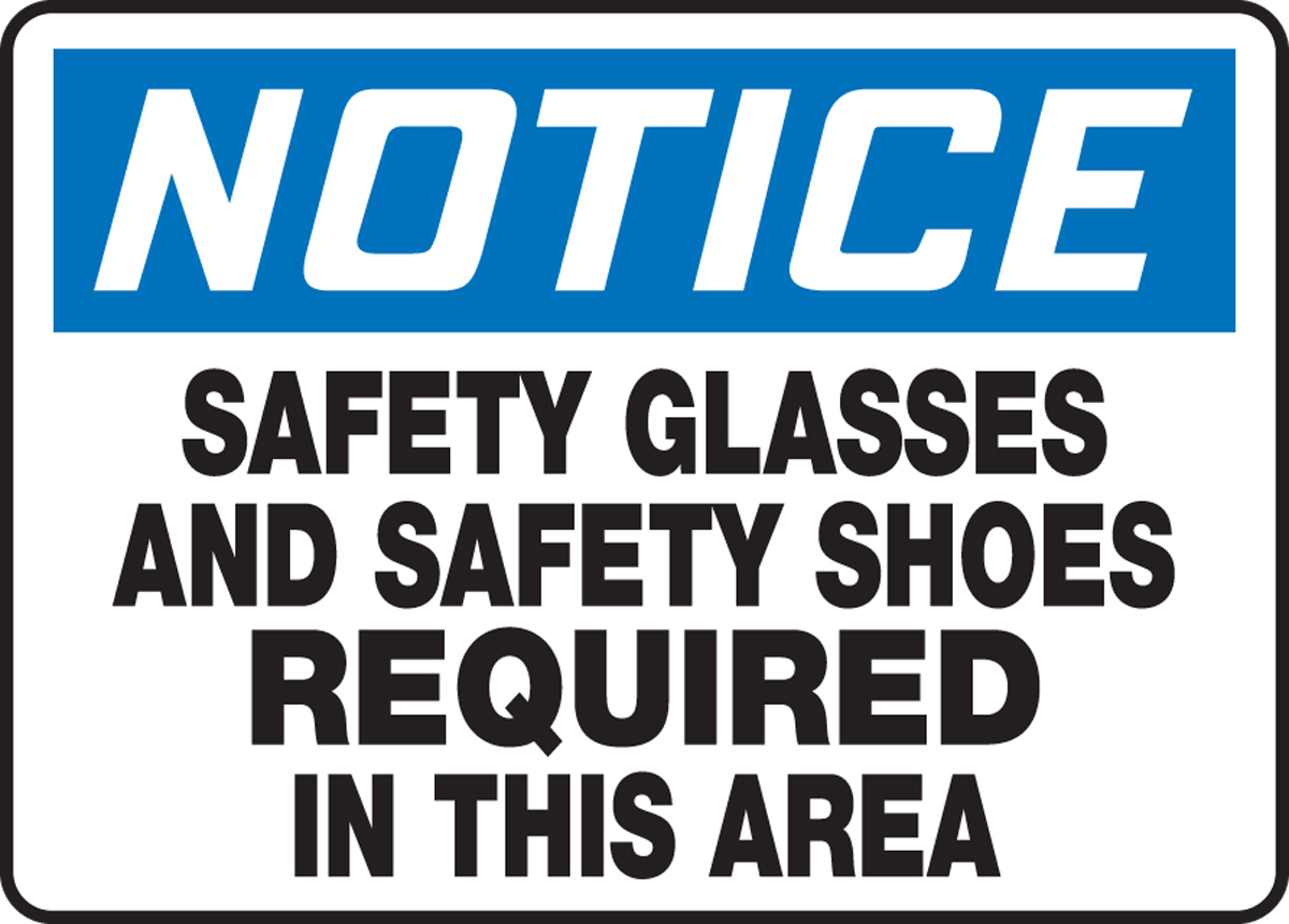Protect Your Business OSHA Safety First Sign Work Site Aluminum Sign Safety Glasses Required in This Area  Made in The USA Warehouse & Shop Area 