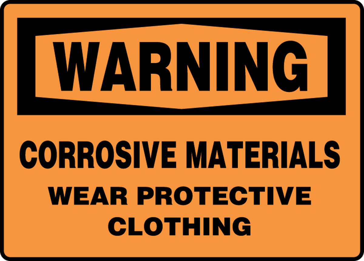 CORROSIVE MATERIALS WEAR PROTECTIVE CLOTHING