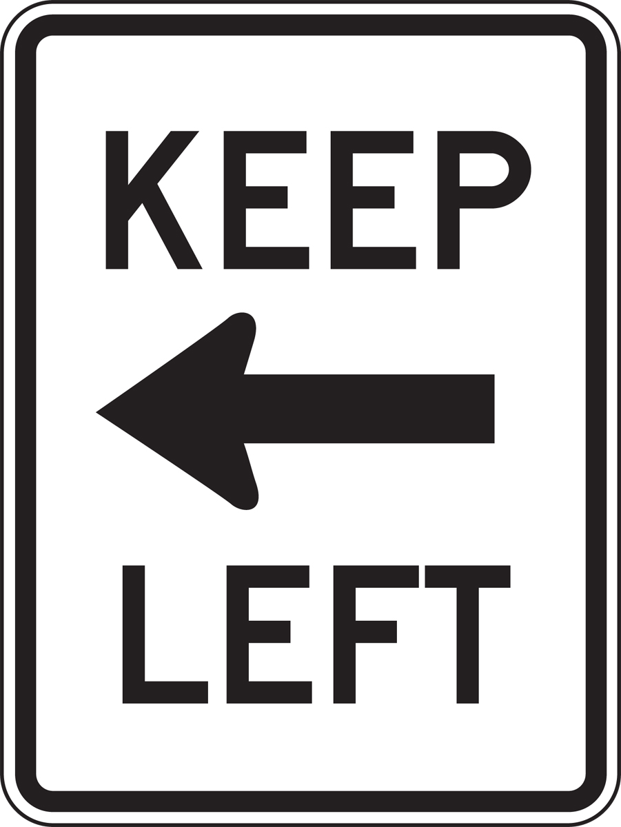 KEEP LEFT (ARROW LEFT)