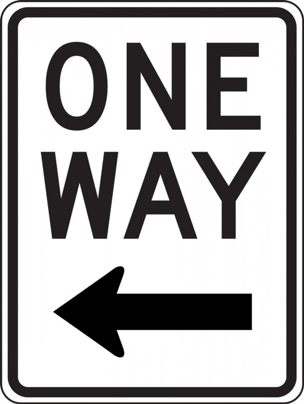 Lane Guidance Sign: One Way (Left Arrow)