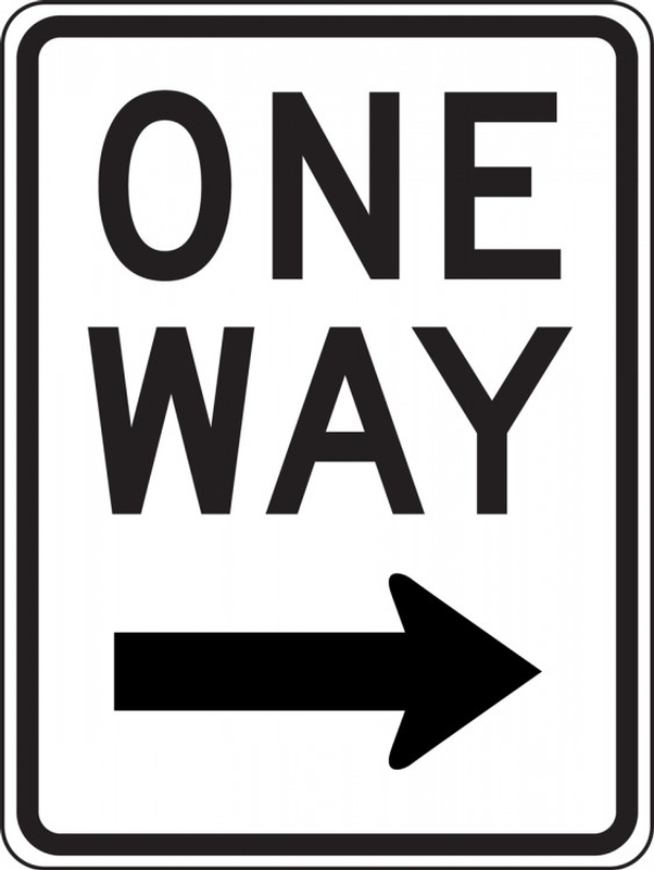 Lane Guidance Sign: One Way (Right Arrow)