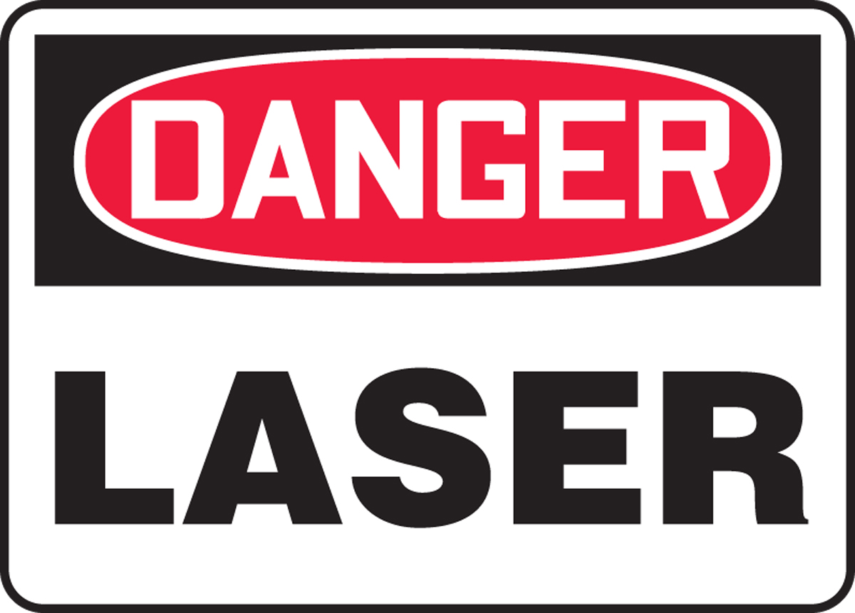 Laser Wear Eye Protection 10 x 14 OSHA Safety Sign Danger Sign 