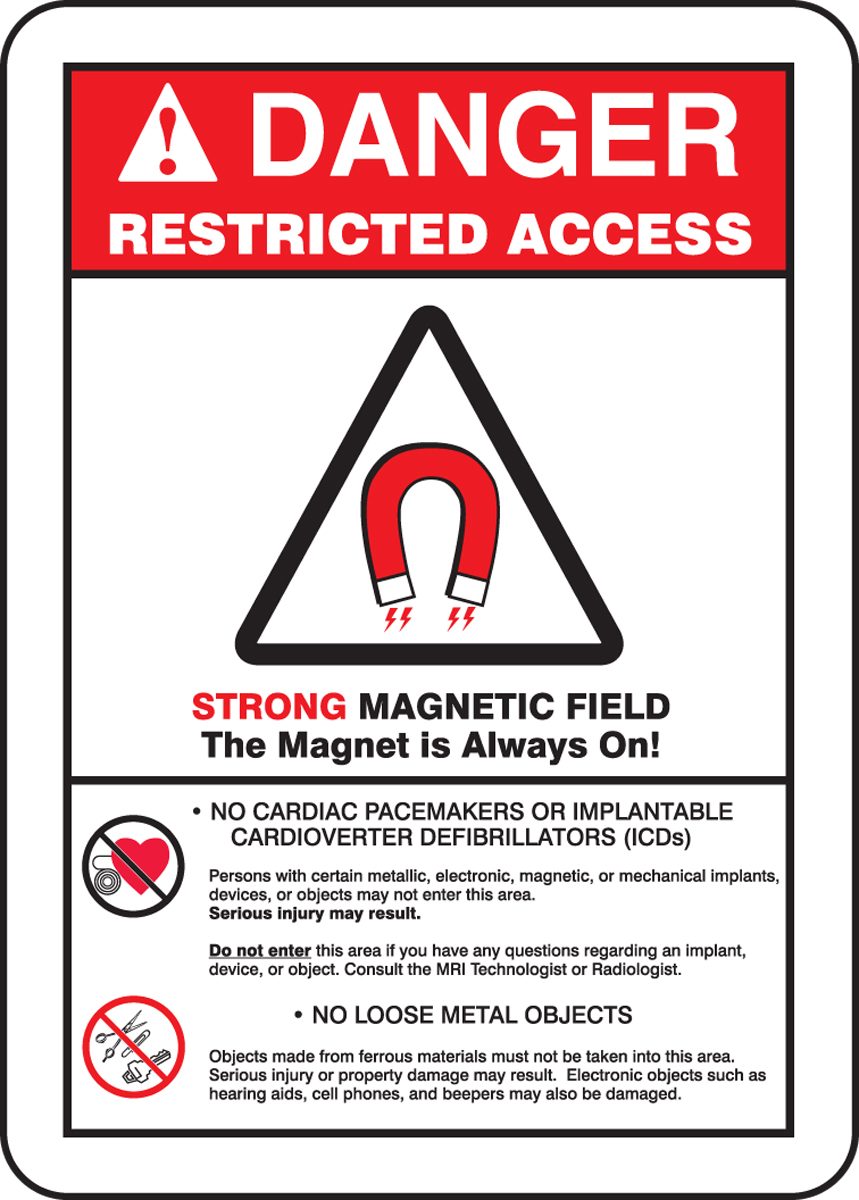 Strong Magnetic Field Warning Sign 