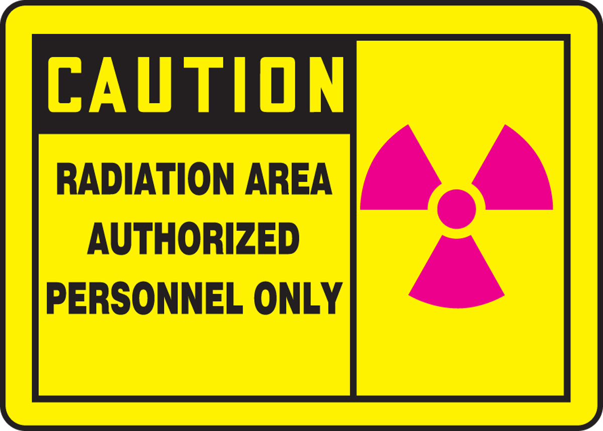 Photoluminescent Radiation controlled area Safety sign 