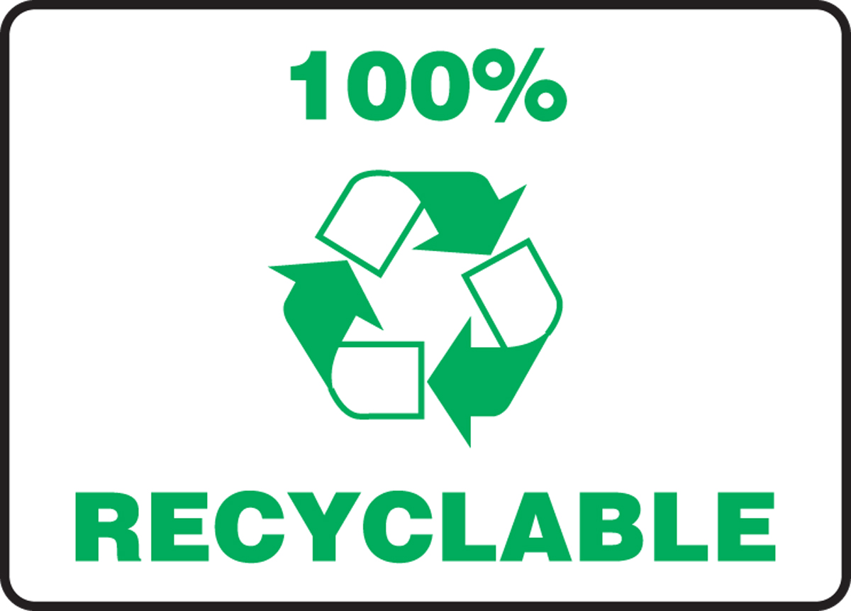 100% RECYCLABLE (W/GRAPHIC)